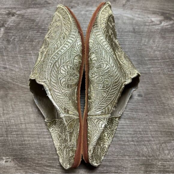 Traditional Moroccan Gold Babouche Slippers Size 9 (EU 40) - Picture 6 of 8